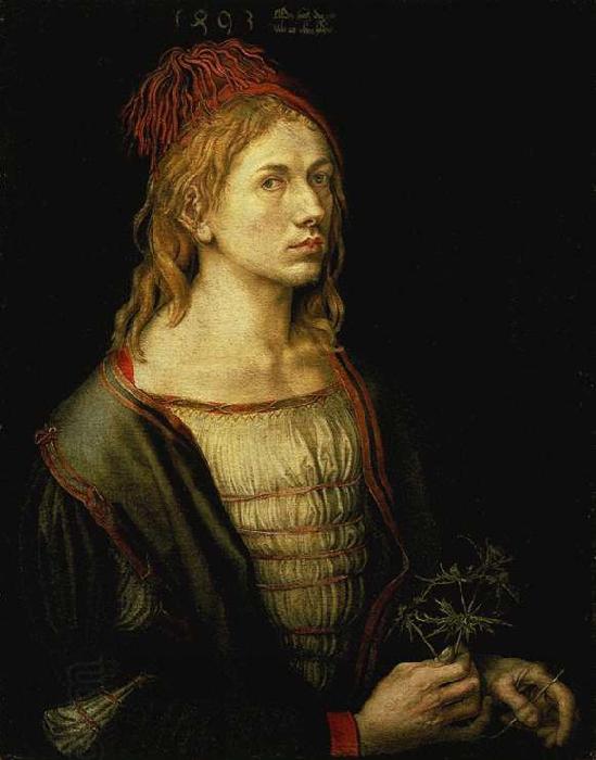 Albrecht Durer Portrait of the Artist Holding a Thistle